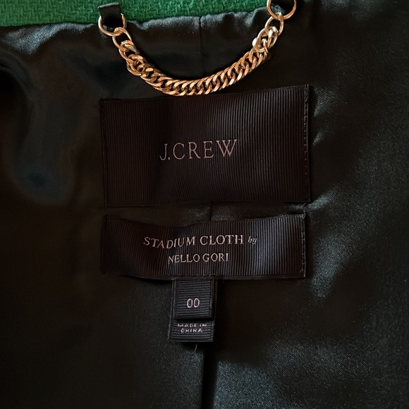 J Crew Sz 00 Kelly Green Stadium Cloth Wool Coat - Picture 8 of 9